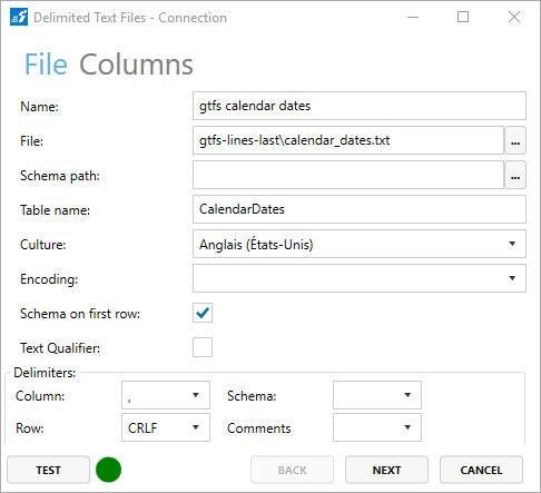 Example 3 CSV Calendar Dates 1
