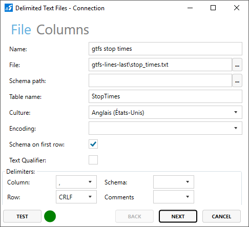 Example 3 CSV Stop Times 1